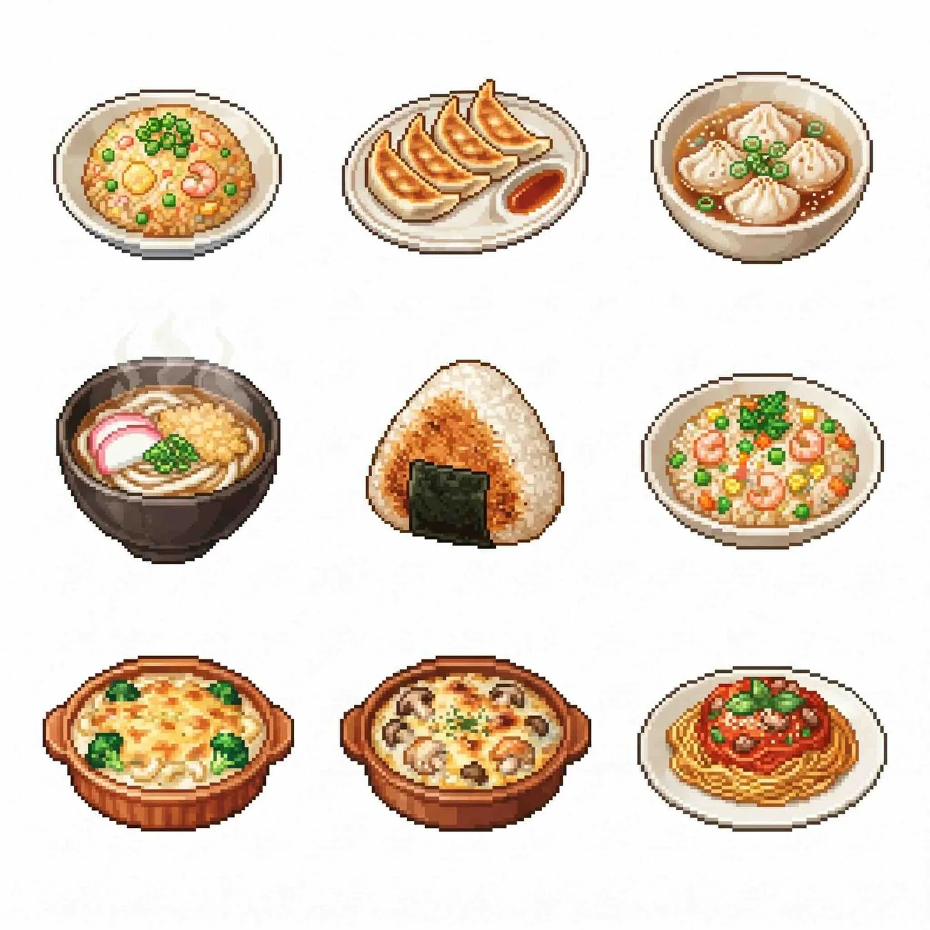 料理のピクセルアート1