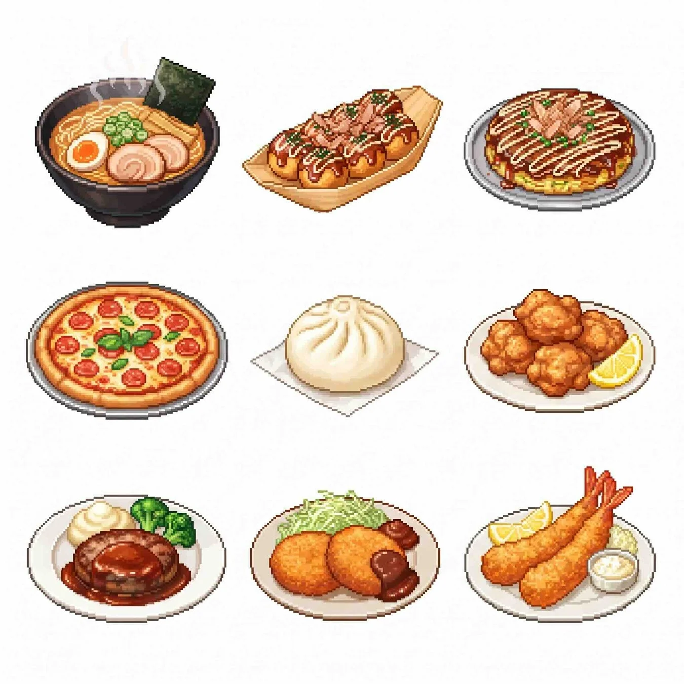 料理のピクセルアート2