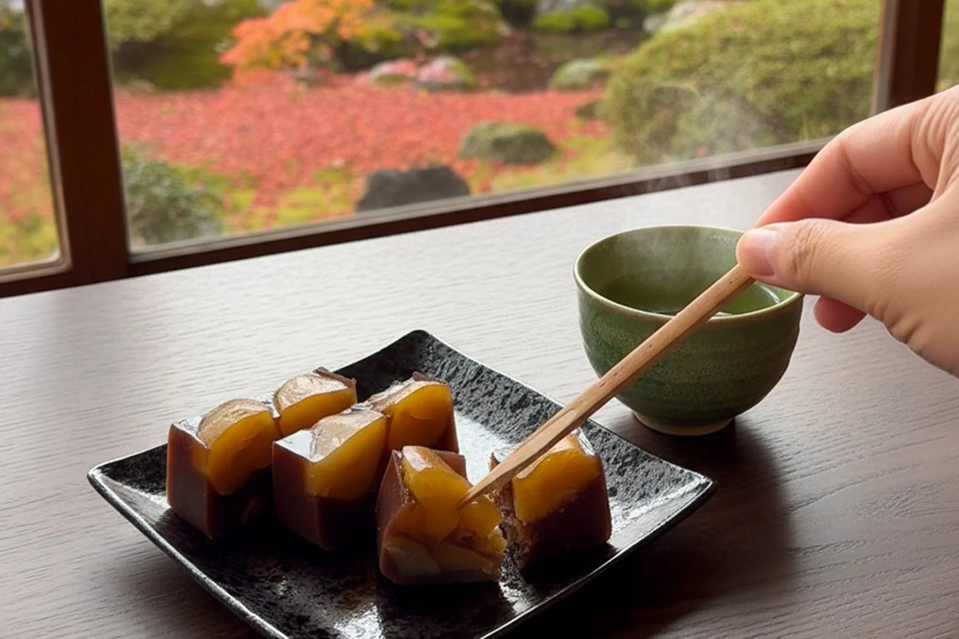 お茶と栗羊羹
