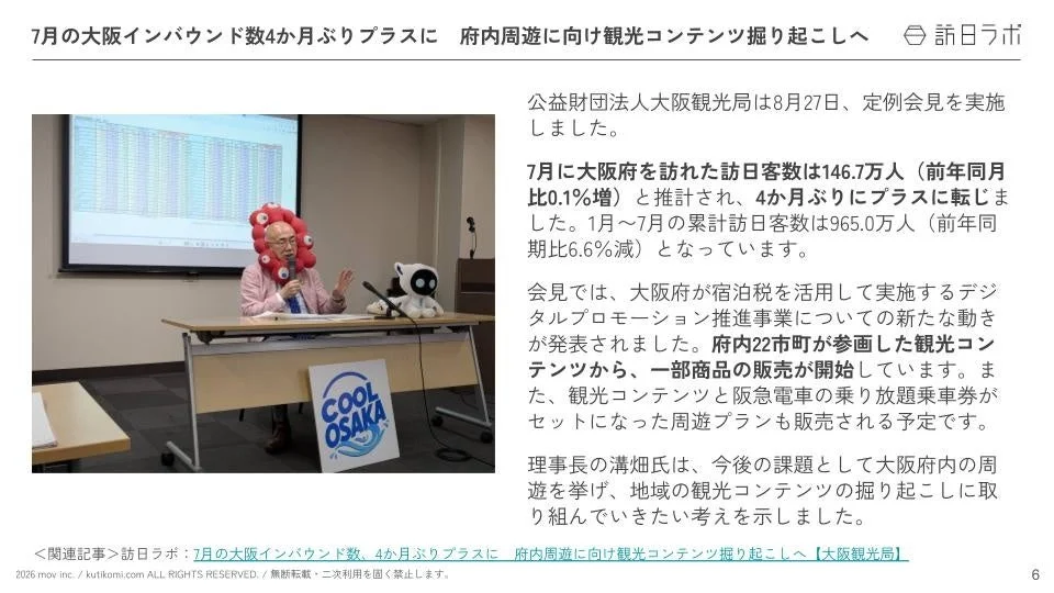 7月の大阪インバウンド数