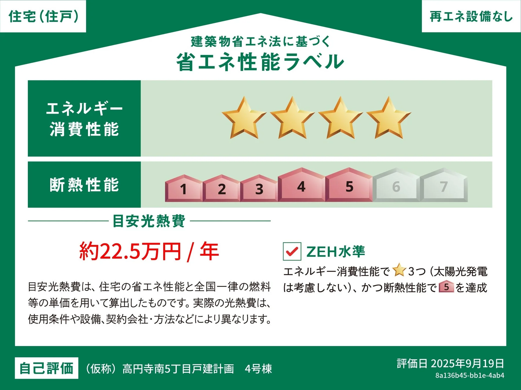 建築物省エネ法に基づく住宅の省エネ性能ラベル